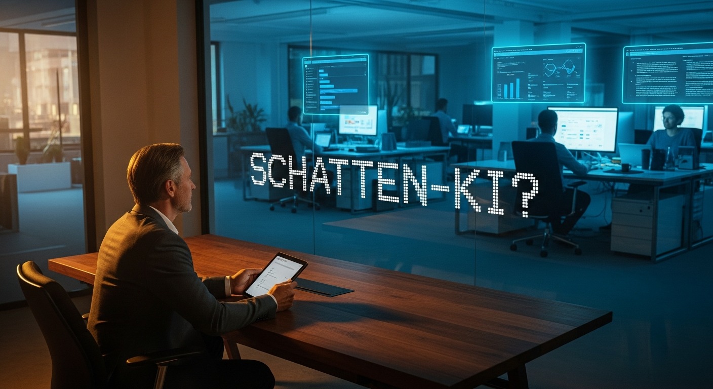 Mitarbeiterin nutzt ChatGPT ohne Governance im Unternehmen — Schatten-KI im deutschen Mittelstand