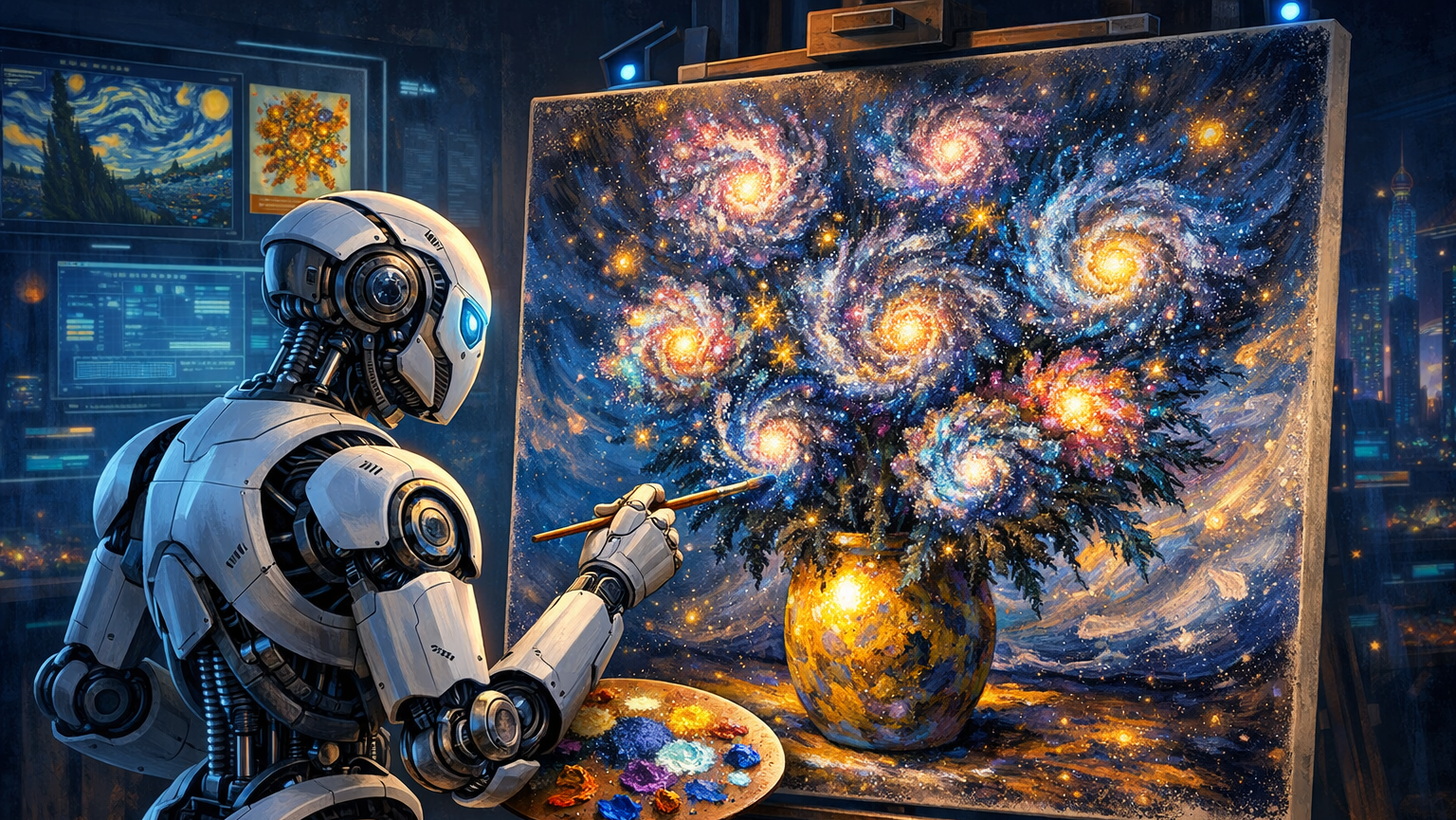 Kann KI kreativ sein? Roboter malt – Mensch gibt Bedeutung