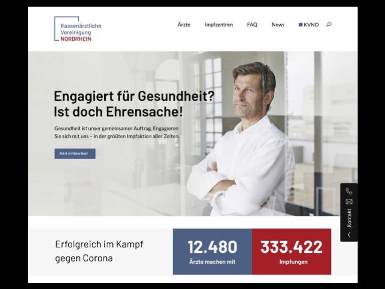 Website zur Corona-Impfkampagne