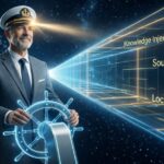 GILERO Latent Space: Der KI-Architekt navigiert sicher durch das hochdimensionale Koordinatensystem der kognitiven Revolution. Das Keyvisual illustriert Vector Steering und Intent Engineering als Werkzeuge, um aus dem Durchschnitt des Internets eine präzise, unternehmenseigene KI-Fahrrinne zu formen.