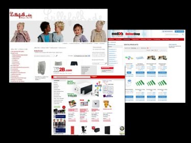 Screenshots von drei E-Commerce-Shops